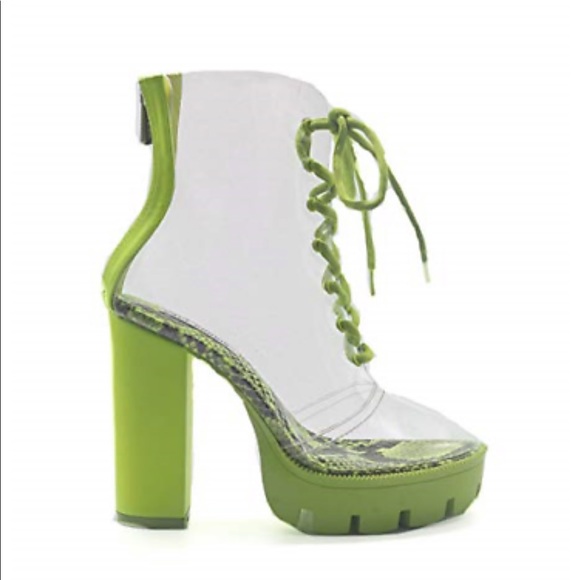 6.5 Neon Yellow Green rain boots - Picture 2 of 7